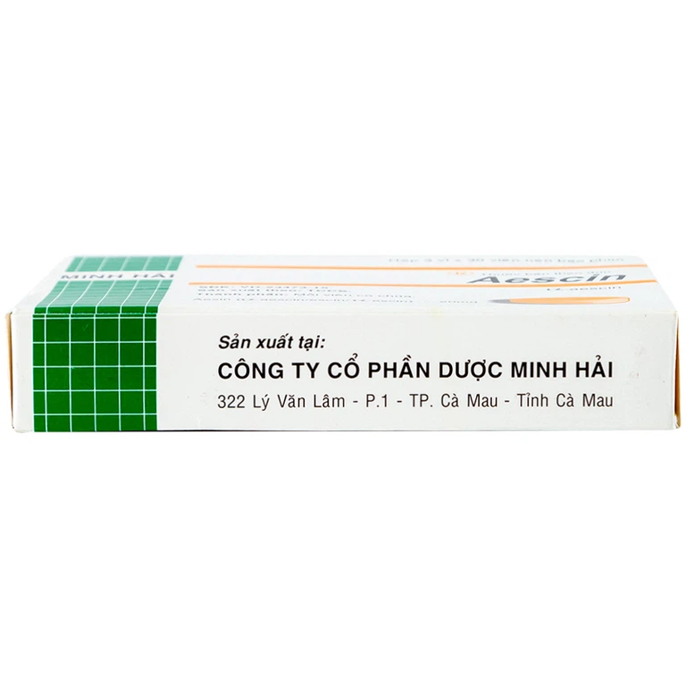 Thuốc Aescin 20mg điều trị thiểu năng tĩnh mạch mãn tính, giãn tĩnh mạch chân, trĩ (3 vỉ x 30 viên)