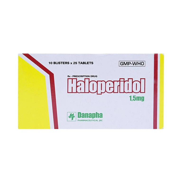Thuốc Haloperidol 1.5mg Danapha điều trị các trạng thái kích động tâm thần, vận động (10 vỉ x 25 viên)