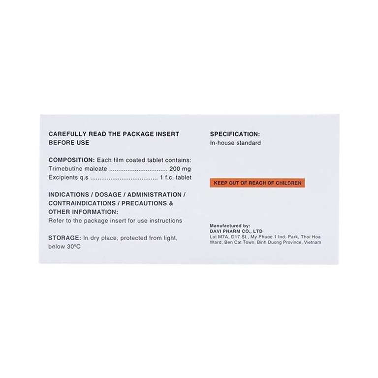 Thuốc Arthur 200mg Davi Pharm điều trị triệu chứng đau do rối loạn tiêu hoá, đường mật (10 vỉ x 10 viên)