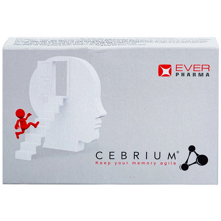 Viên uống Cebrium Ever Pharma hỗ trợ tăng khả năng tập trung, cải thiện trí nhớ (3 vỉ x 10 viên)