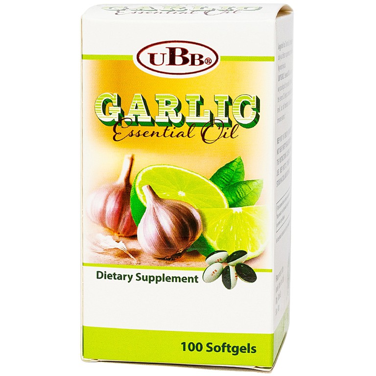 Viên tinh dầu tỏi Garlic Essential Oil UBB hỗ trợ ngừa cảm cúm, ăn không tiêu (100 viên)