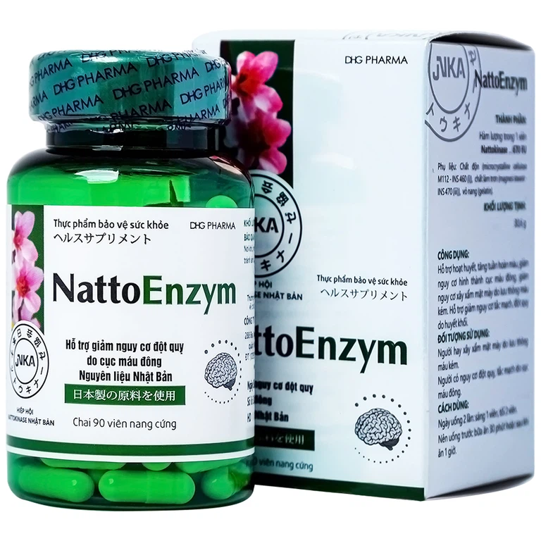 Viên uống NattoEnzym DHG hỗ trợ hoạt huyết, tăng tuần hoàn máu (90 viên)