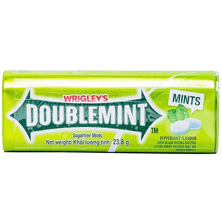 Viên ngậm không đường Doublemint Mints hương bạc hà giúp hơi thở thơm mát và khử mùi hôi miệng (23.8g)