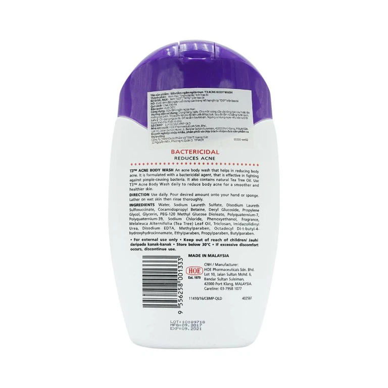 Sữa tắm T3 Acne Body Wash ngăn ngừa mụn (200ml)