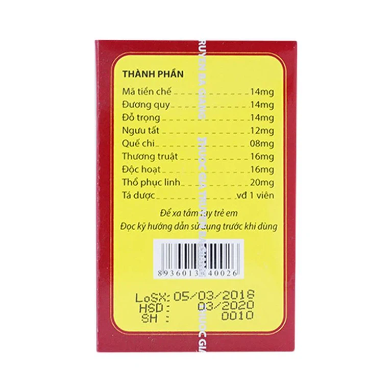 Thuốc Phong Tê Thấp Bà Giằng điều trị viêm, đau xương khớp (250 viên)