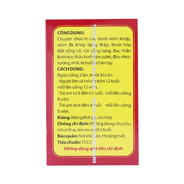 Thuốc Phong Tê Thấp Bà Giằng điều trị viêm, đau xương khớp (250 viên)