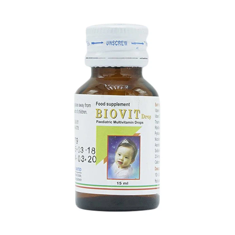 Dung dịch Biovit Drop Biopharma bổ sung vitamin và khoáng chất giúp tăng cường sức đề kháng (15ml)
