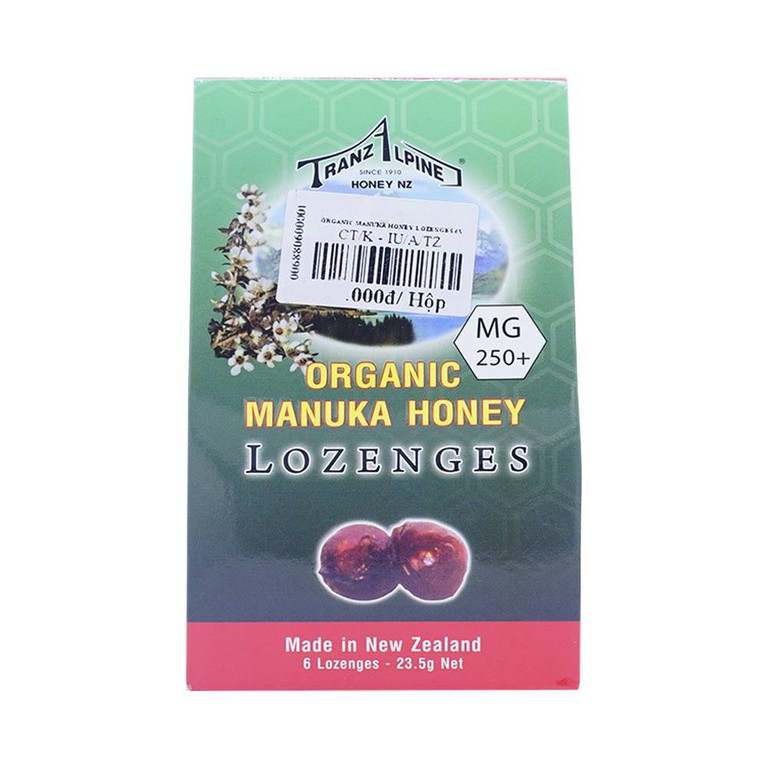 Kẹo Organic Manuka Honey Lozenges tăng sức đề kháng, giảm đau họng (6 viên)