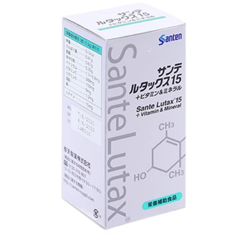 Viên uống SanteLutax 15 + Vitamin & Mineral Santen bổ sung dưỡng chất thiết yếu giúp đôi mắt sáng (9 vỉ x 10 viên)