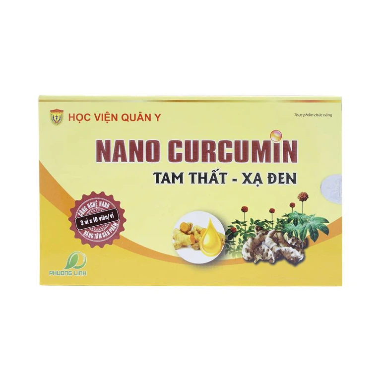 Viên uống Nano Curcumin Tam Thất - Xạ Đen phòng ngừa và điều trị viêm loét dạ dày, tá tràng (30 viên)