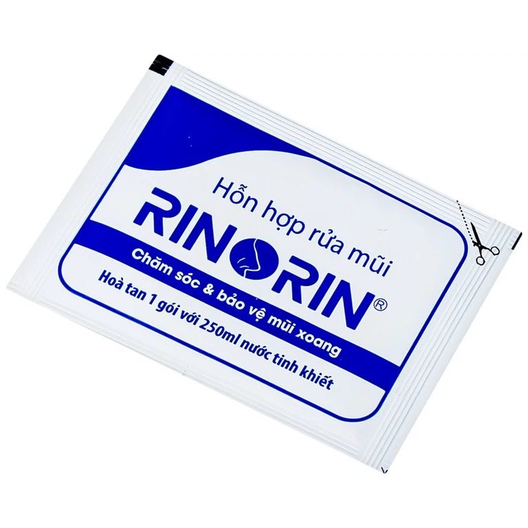 Bộ rửa mũi xoang Rinorin giảm viêm mũi dị ứng, viêm xoang mạn, cảm cúm (1 bình + 30 gói)