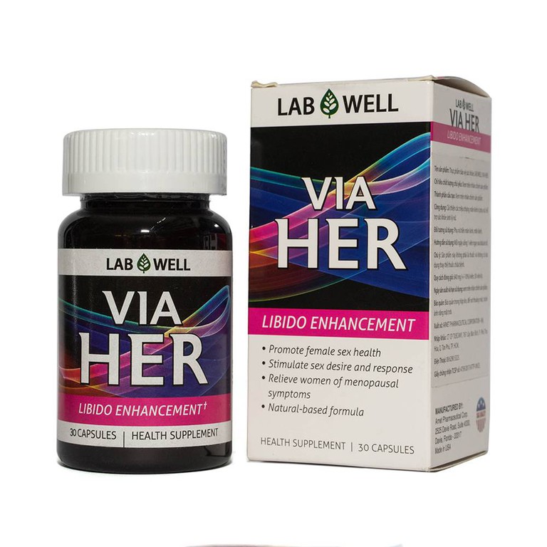 Viên uống Via Her Lab Well điều hòa nội tiết tố nữ, cải thiện các triệu chứng tiền mãn kinh, mãn kinh (30 viên)