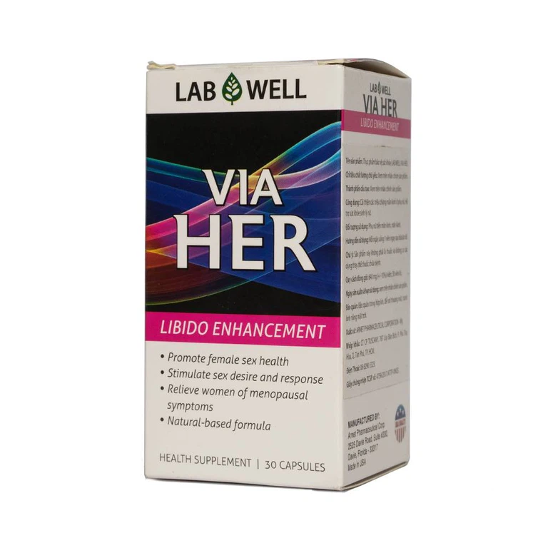 Viên uống Via Her Lab Well điều hòa nội tiết tố nữ, cải thiện các triệu chứng tiền mãn kinh, mãn kinh (30 viên)