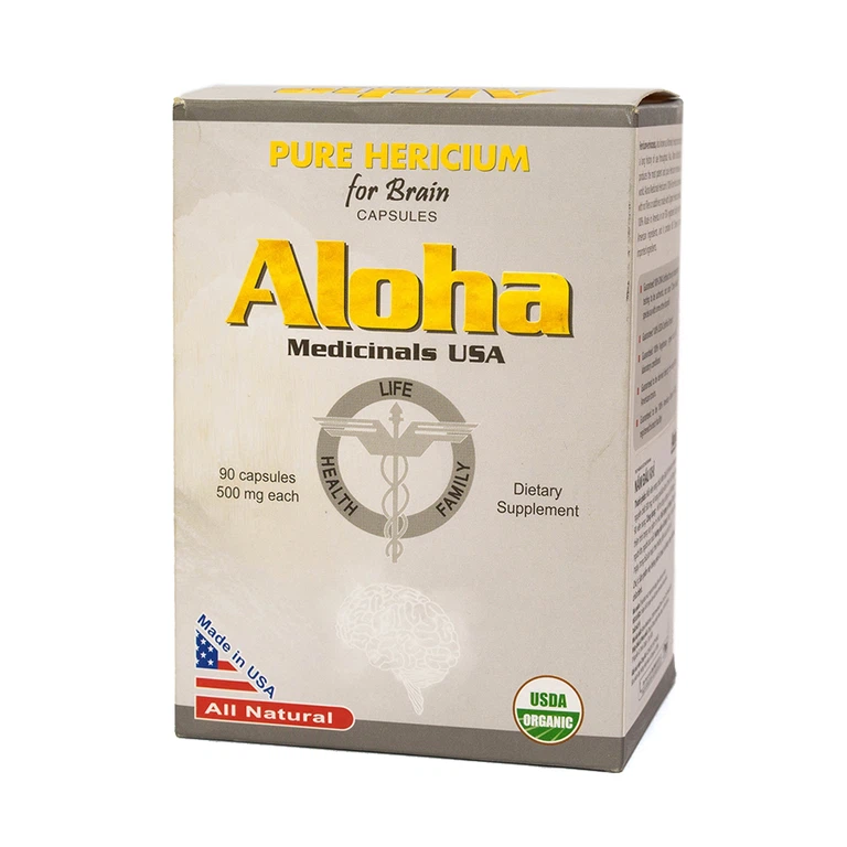 Viên uống Aloha Pure Hericium For Brain hỗ trợ tăng cường sức đề kháng, cải thiện tình trạng suy giảm trí nhớ (90 viên)