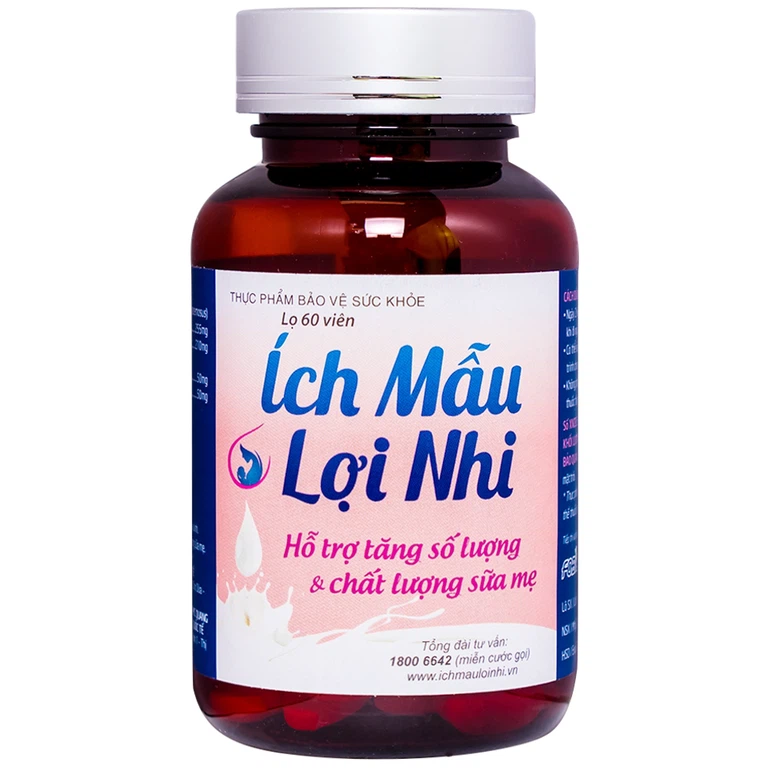 Viên uống Ích Mẫu Lợi Nhi IMC hỗ trợ tăng tiết sữa, tăng lượng sữa mẹ (60 viên)