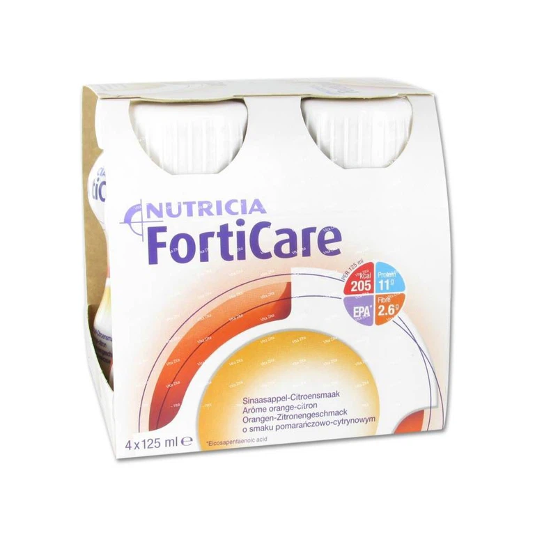 Sữa Forticare Nutricia hương cam bổ sung dinh dưỡng cho cơ thể (4 chai x 125ml)