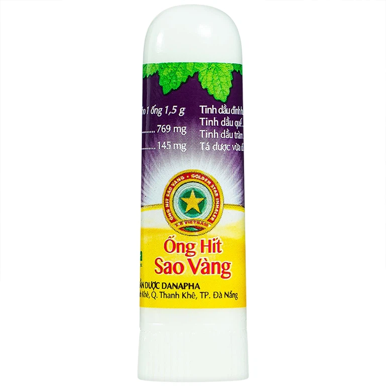 Ống hít Sao Vàng Danapha điều trị nghẹt mũi, sổ mũi, ho (1.5g)