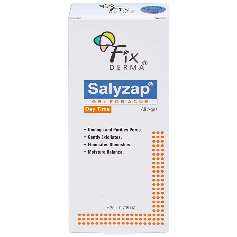 Gel bôi Fixderma Salyzap Gel giúp giảm mụn, kháng viêm (20g)