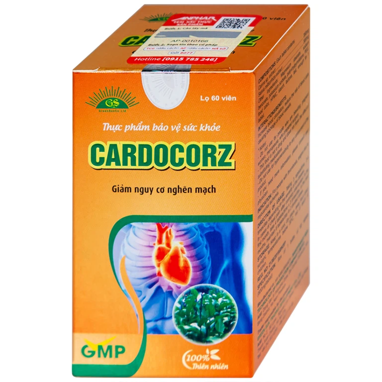 Viên uống Cardocorz NanoFrance tăng cường lưu thông máu, giảm nguy cơ huyết khổi (60 viên)