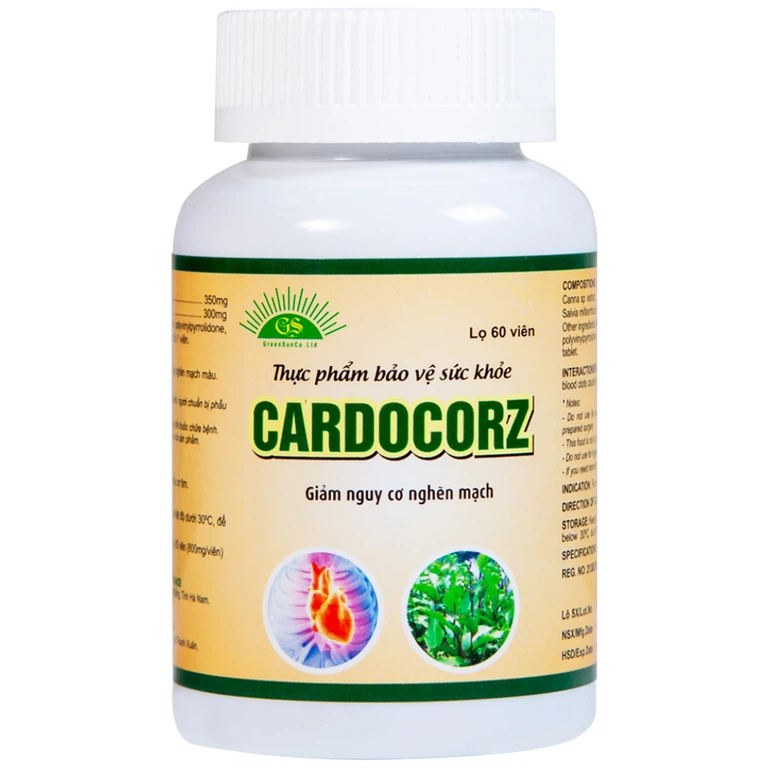 Viên uống Cardocorz NanoFrance tăng cường lưu thông máu, giảm nguy cơ huyết khổi (60 viên)