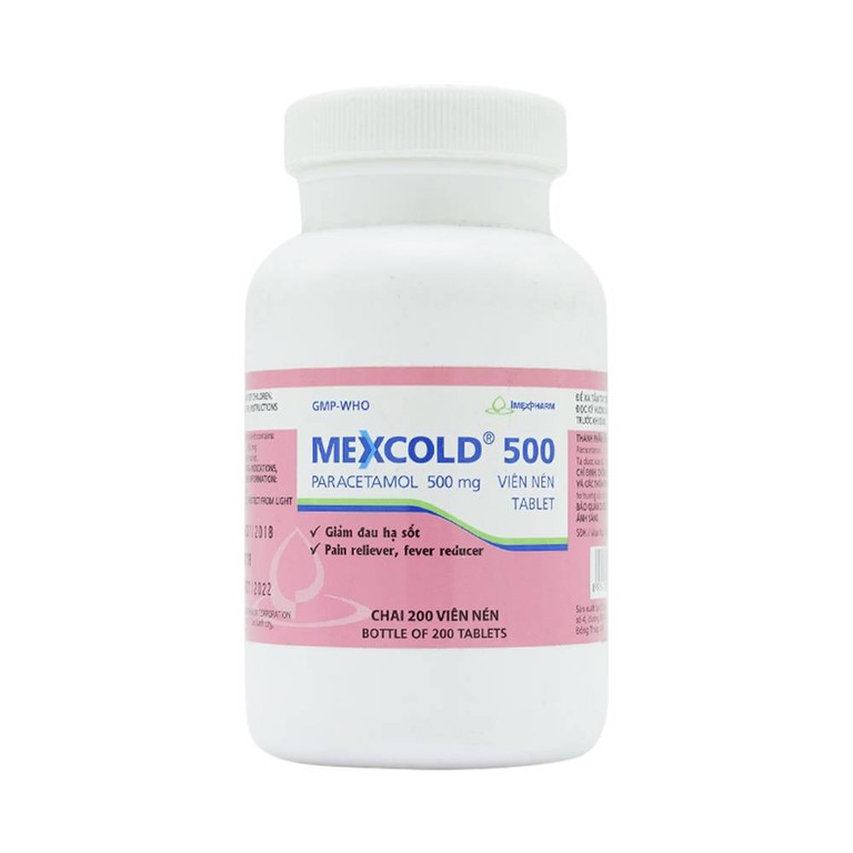 Viên nén Mexcold 500 Imexpharm giảm đau đầu, nhức răng, đau nhức bắp thịt (200 viên)