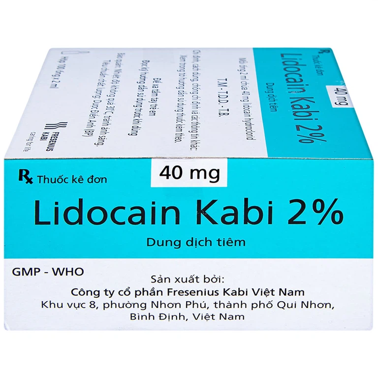 Dung dịch tiêm Lidocain Kabi 2% dùng để gây tê tại chỗ (100 ống x 2ml)