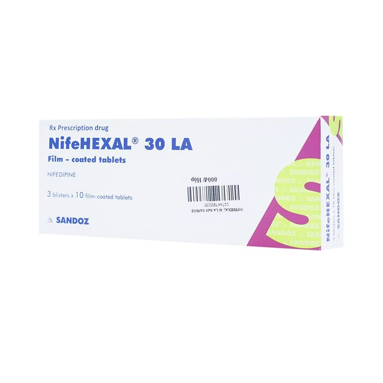 Viên nén NifeHexal 30 LA Sandoz điều trị tăng huyết áp (3 vỉ x 10 viên)