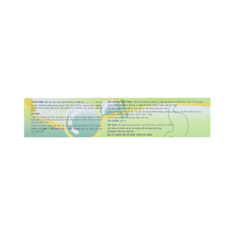 Viên nhai AIR-X 120 chống đầy hơi và chướng bụng (10 vỉ x 10 viên)