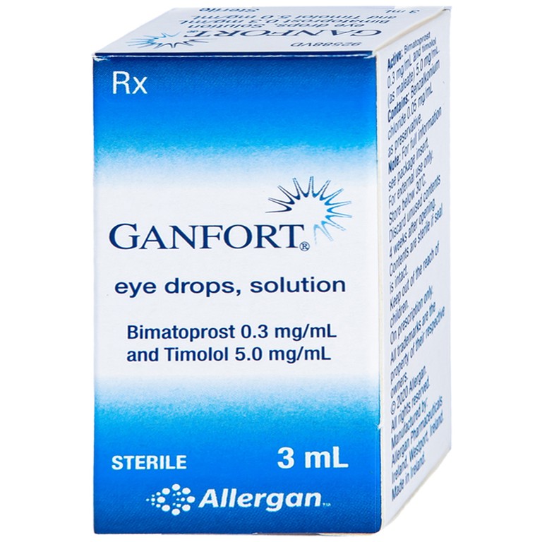 Thuốc nhỏ mắt Ganfort Allergan điều trị Glaucoma góc mở, tăng nhãn áp (3ml)