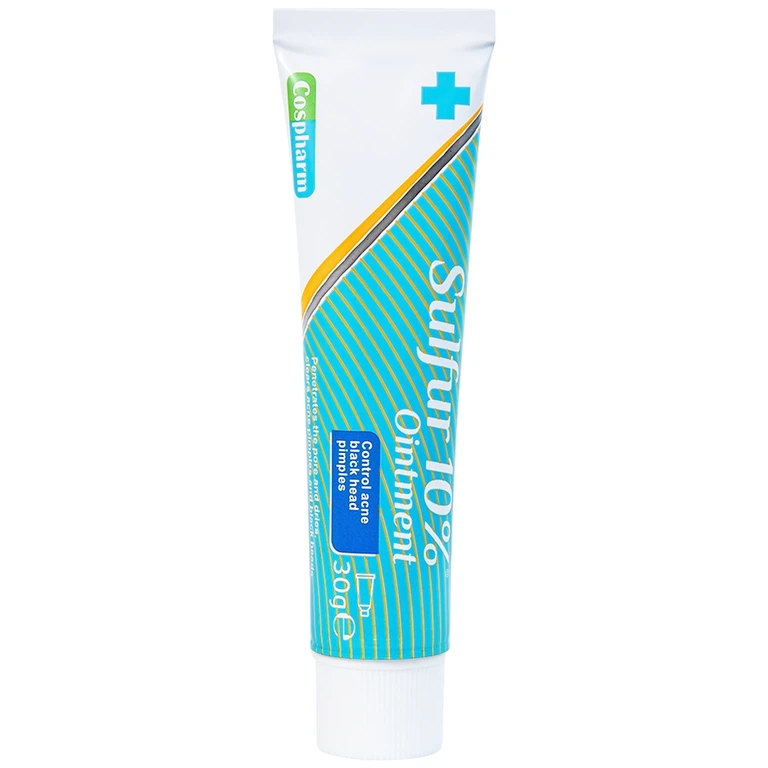 Kem mụn Sulfur 10% Ointment Cospharm ngăn ngừa mụn và chăm sóc da mặt (30g)