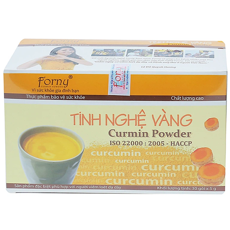 Tinh Nghệ Vàng Curmin Powder Forny bảo vệ và tái tạo niêm mạc dạ dày, tốt cho hệ tiêu hóa (30 gói x 5g)