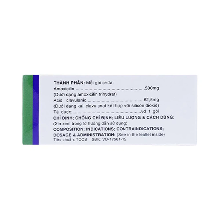 Thuốc Augxicine 500mg/62.5mg Jersey điều trị viêm amidan, viêm xoang (10 gói x 1000mg)