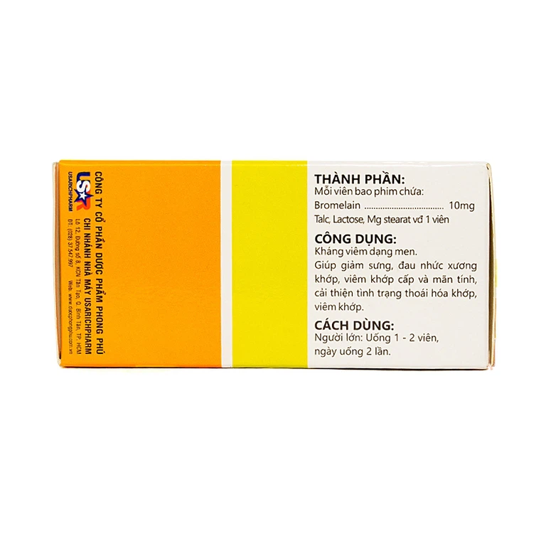 Viên uống Danzym 10mg giảm sưng, đau nhức xương khớp (10 vỉ x 10 viên)
