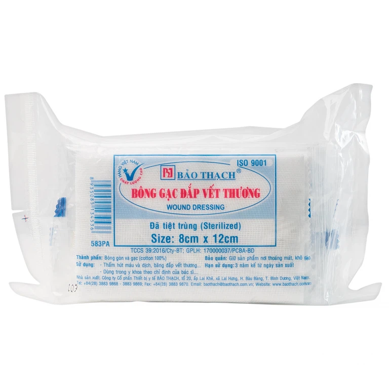 Bông gạc đắp vết thương Bảo Thạch (8cm x 12cm)