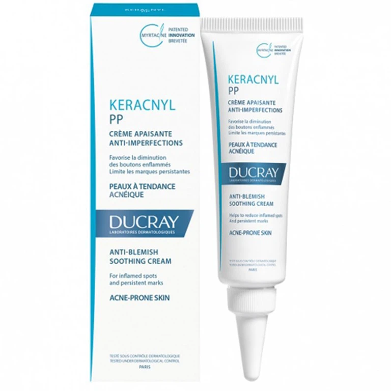 Kem dưỡng da Ducray Keracnyl PP anti-Blemish Soothing Cream giảm các đốm mụn và mờ vết thâm do mụn (30ml)