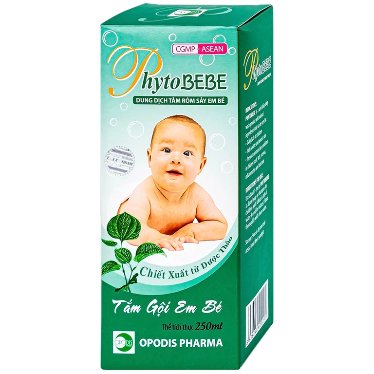 Dung dịch tắm rôm sảy em bé PhytoBeBe Opodis Pharma (250ml)