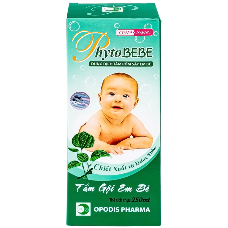 Dung dịch tắm rôm sảy em bé PhytoBeBe Opodis Pharma (250ml)