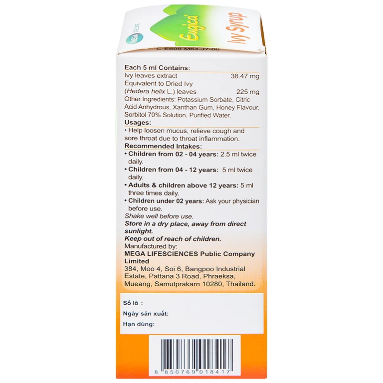 Siro Eugica Ivy MEGA We care hỗ trợ giảm ho, giảm đờm (100ml)