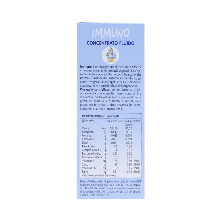 Siro Immuno Bimbi Concentrato Fluido Pharmalife hỗ trợ tăng cường chức năng miễn dịch (200ml)