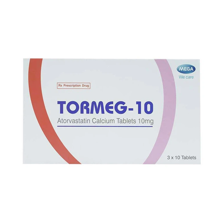 Thuốc Tormeg-10 MEGA We care ngăn ngừa bệnh tim mạch, tăng mỡ máu (3 vỉ x 10 viên)