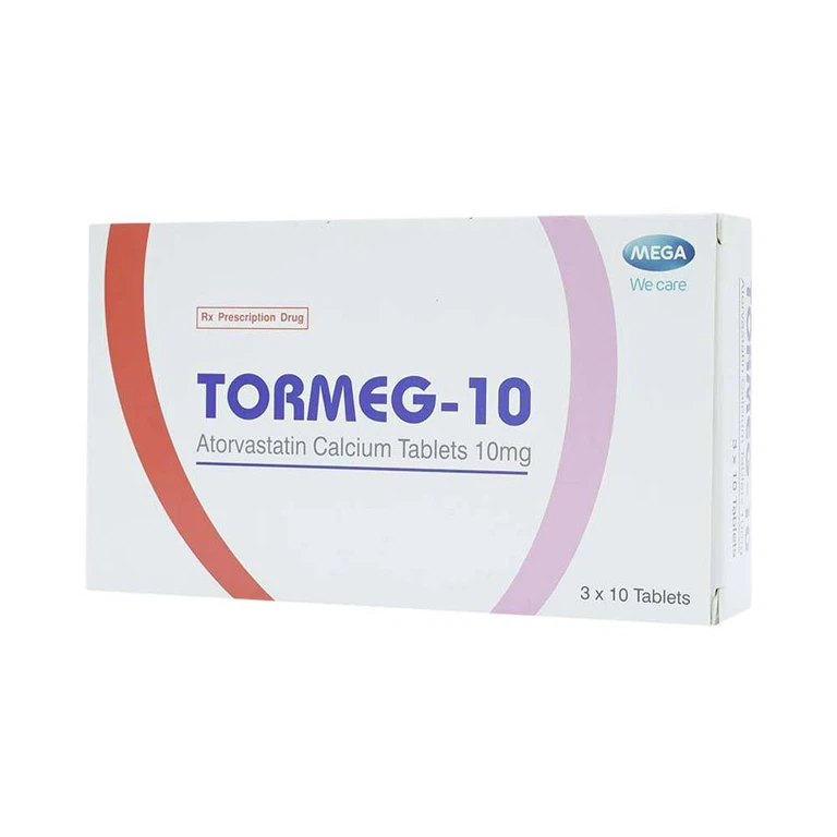 Thuốc Tormeg-10 MEGA We care ngăn ngừa bệnh tim mạch, tăng mỡ máu (3 vỉ x 10 viên)
