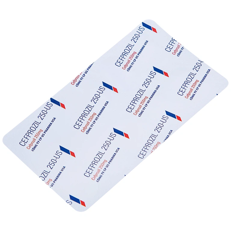 Thuốc Cefprozil 250-US điều trị nhiễm khuẩn (1 vỉ x 10 viên)