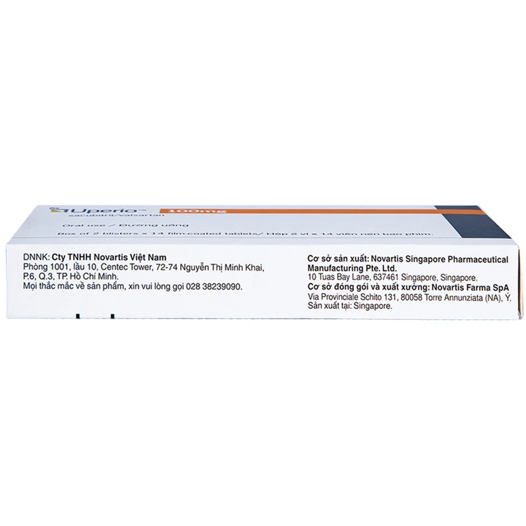 Thuốc Uperio 100mg Novartis điều trị suy tim (2 vỉ x 14 viên)