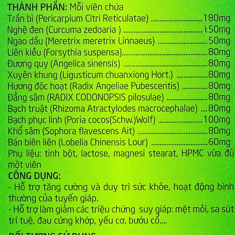 Viên uống Dưỡng Giáp Xanh Kingphar hỗ trợ làm giảm các triệu chứng suy giáp (40 viên)