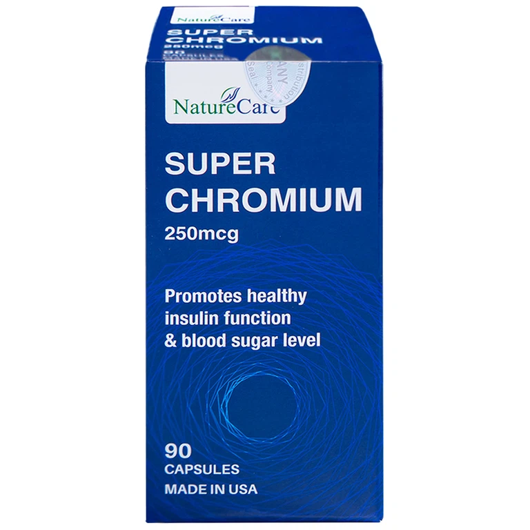 Viên uống Super Chromium 250mcg NatureCare cân bằng đường huyết, giảm cholesterol (90 viên)