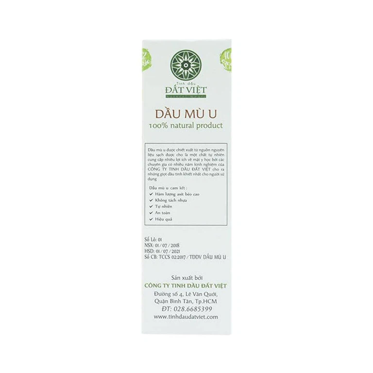 Dầu Mù U Tamanu Oil Đất Việt điều trị bỏng, tái tạo da, lành sẹo (10ml)