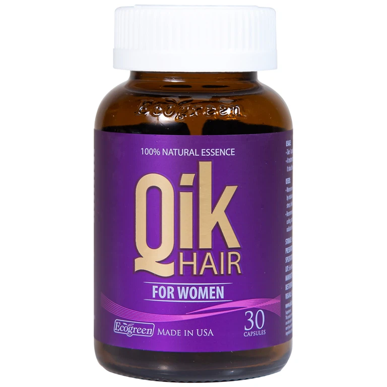 Viên uống Qik Hair For Women Ecogreen giúp giảm rụng tóc ở nữ giới, giúp tóc mọc nhanh (30 viên)