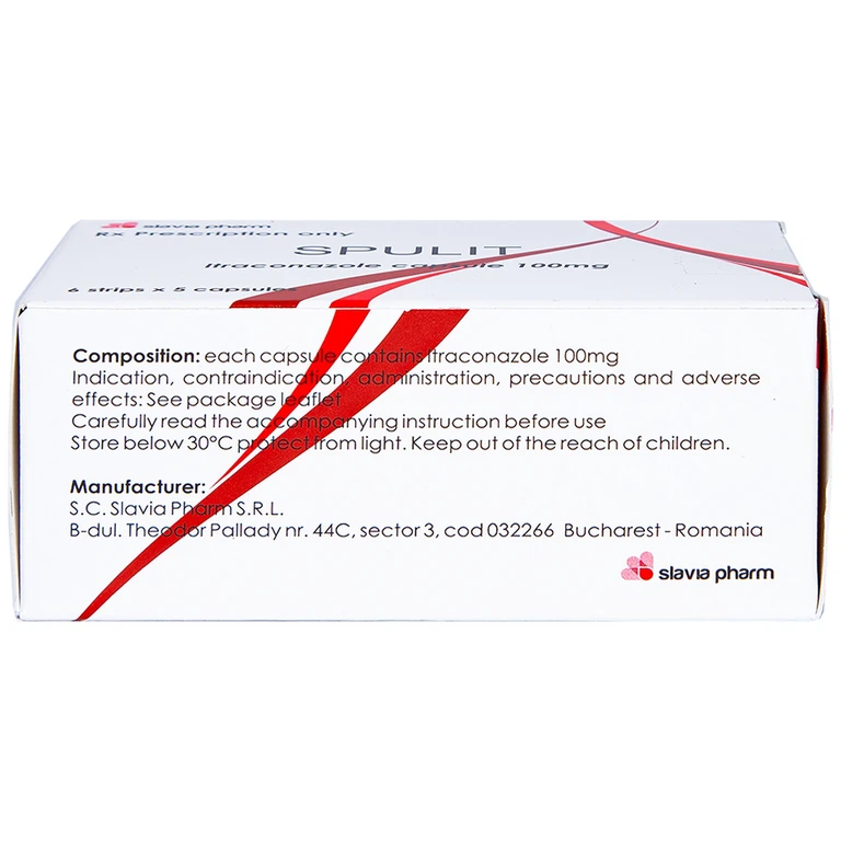 Thuốc Spulit Slavia điều trị nấm Candida, lang ben (6 vỉ x 5 viên)