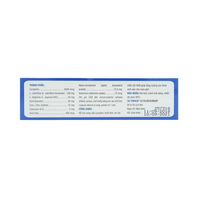 Viên uống SpermQ Mediplantex tăng cường tổng hợp nội tiết tố hỗ trợ sinh sản ở nam giới (3 vỉ x 10 viên)