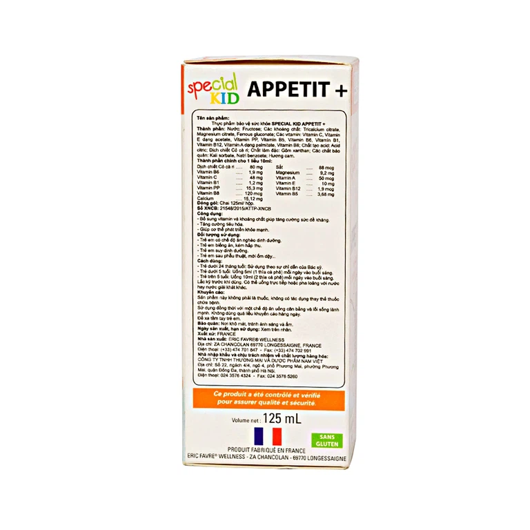 Siro Special Kid Appeti+ bổ sung các vitamin và khoáng chất, hỗ trợ tiêu hóa tốt (125ml)